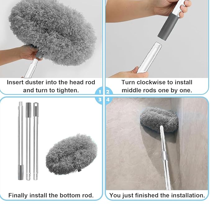 Ceiling Fan Cleaner Brush And Duster with Long Rod